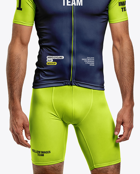 A Man Wearing a Cycling Jersey and Bib Shorts Mockup