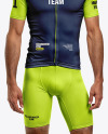 A Man Wearing a Cycling Jersey and Bib Shorts Mockup