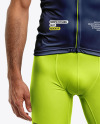 A Man Wearing a Cycling Jersey and Bib Shorts Mockup