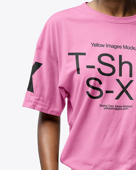 Young Black Woman with Braids Wearing a T-Shirt and Pants Mockup