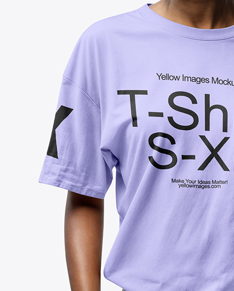 Young Black Woman with Braids Wearing a T-Shirt and Pants Mockup