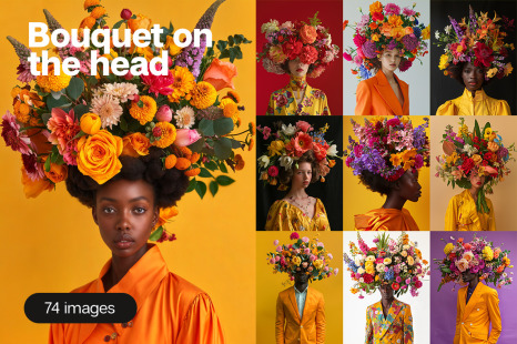 Bouquet on the head - 74 images - Fashion prints