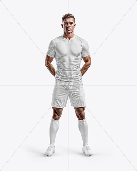 Soccer Player Wearing a Full Kit Mockup