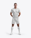 Soccer Player Wearing a Full Kit Mockup