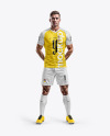 Soccer Player Wearing a Full Kit Mockup