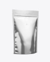 Metallic Coffee Bag W/ Valve Mockup - Half Side View