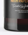 Dark Amber Glass Bottle with Wooden Cap Mockup