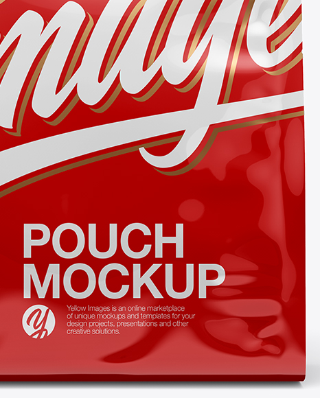 Glossy Pouch Mockup - Front View
