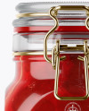 900ml Cherry Jam Glass Jar w/ Clamp Lid Mockup - Side View 900ml Cherry Jam Glass Jar w/ Clamp Lid Mockup - Side View