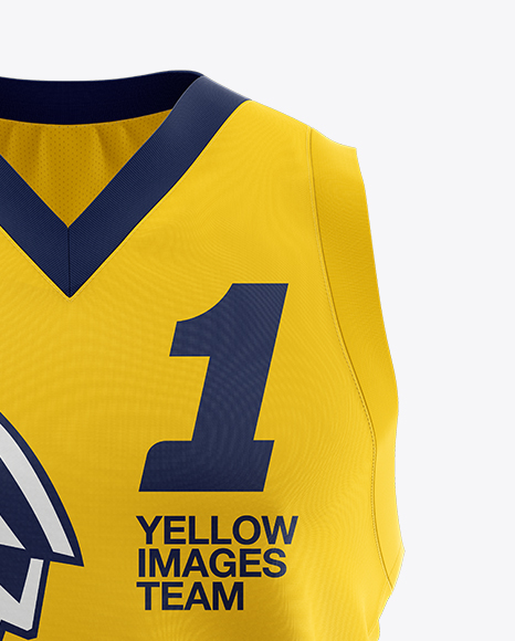 Basketball Kit w/ V-Neck Mockup - Front View