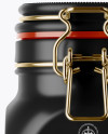 900ml Matte Ceramic Jam Jar w/ Clamp Lid Mockup - Side View 900ml Matte Ceramic Jam Jar w/ Clamp Lid Mockup - Side View