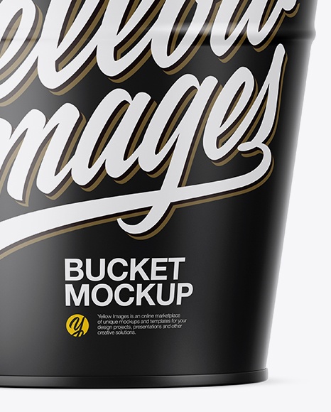 Matte Bucket Mockup - Half Side View