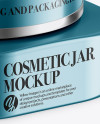 Metallic Square Cosmetic Jar Mockup - Halfside View (High-Angle Shot) Metallic Square Cosmetic Jar Mockup - Halfside View (High-Angle Shot)