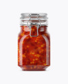 900ml Mexican Beans Glass Jar w/ Clamp Lid Mockup 900ml Mexican Beans Glass Jar w/ Clamp Lid Mockup