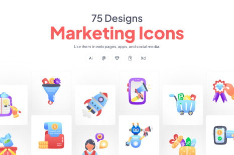 Animated Marketing Icons - Flat designs