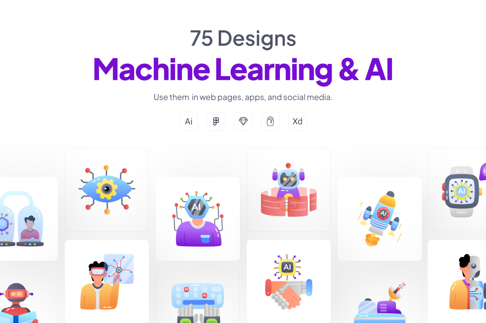 Machine Learning and AI Icons Machine Learning and AI Icons