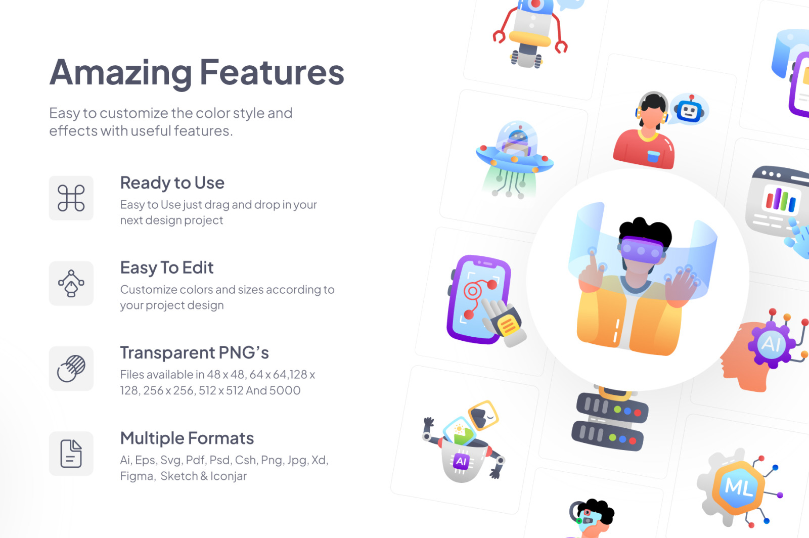 Machine Learning and AI Icons Machine Learning and AI Icons