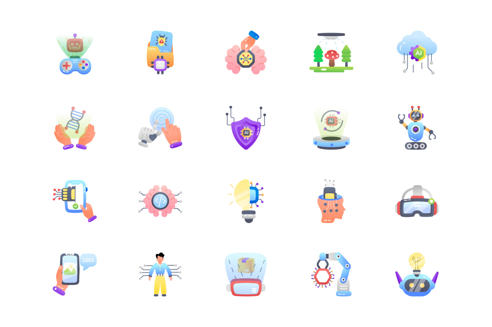 Machine Learning and AI Icons Machine Learning and AI Icons