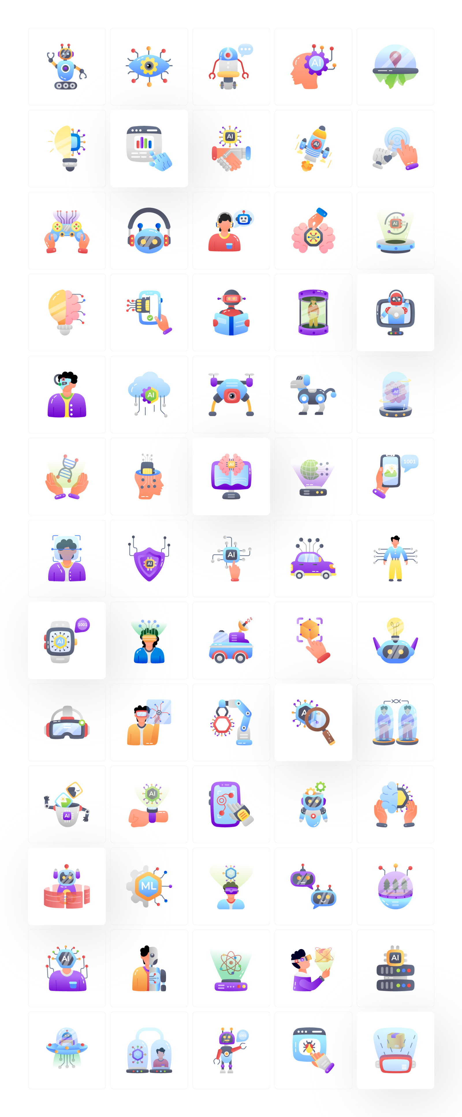Machine Learning and AI Icons Machine Learning and AI Icons