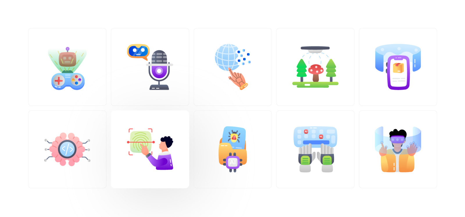 Machine Learning and AI Icons Machine Learning and AI Icons