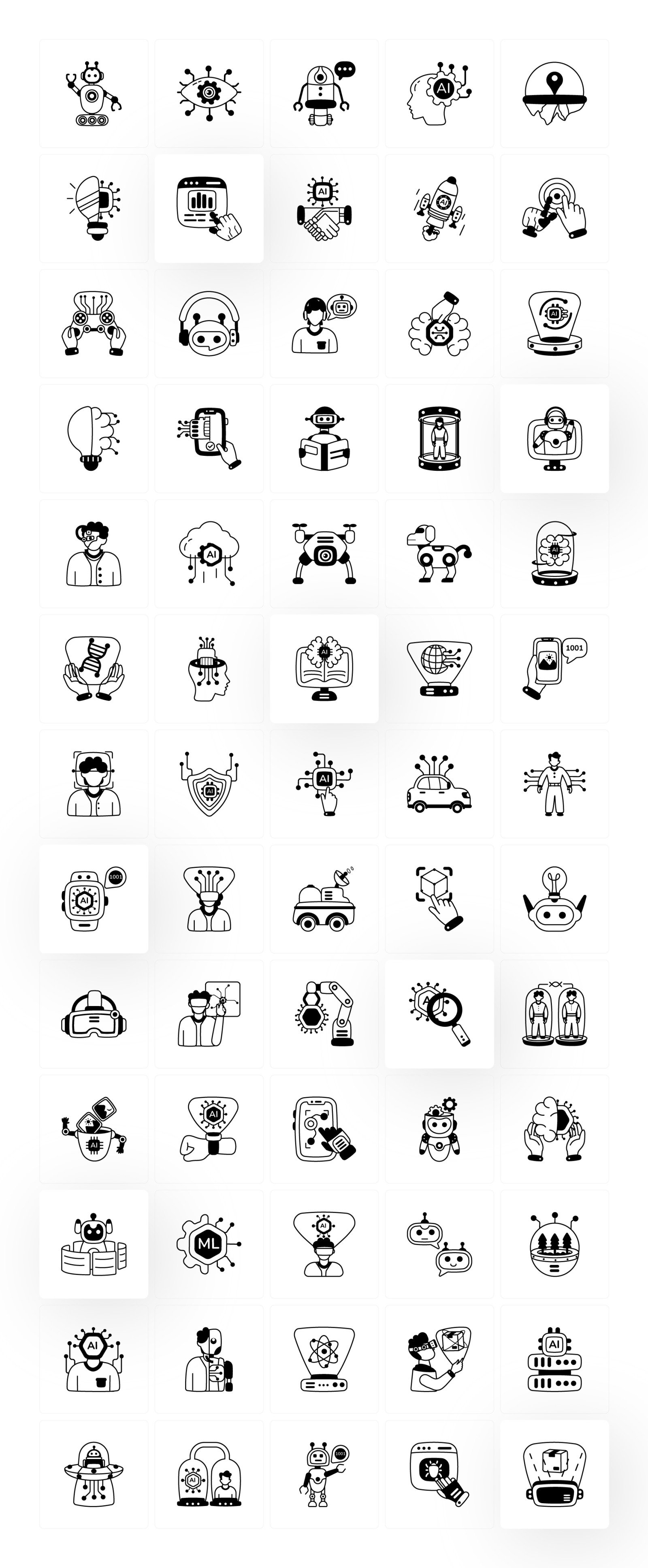 Machine Learning and AI Icons Machine Learning and AI Icons