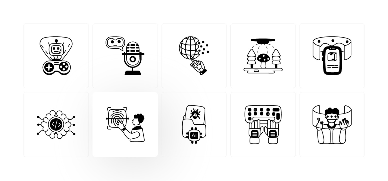 Machine Learning and AI Icons Machine Learning and AI Icons