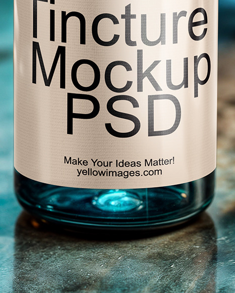 Blue Oil Tincture Dropper Bottle with Halloween Themed Background Mockup