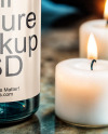 Blue Oil Tincture Dropper Bottle with Halloween Themed Background Mockup