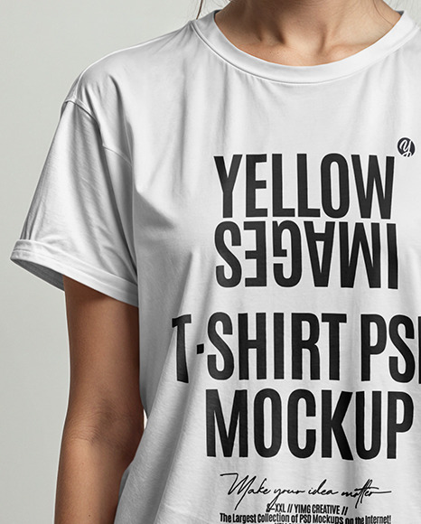 Slim Girl with Spirit of Halloween Mask Wearing a T-Shirt and Shorts Mockup