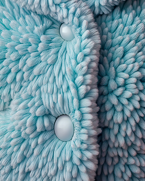 A Baby Girl Wearing Blue Fluffy Fur Coat with Pacifier Mockup