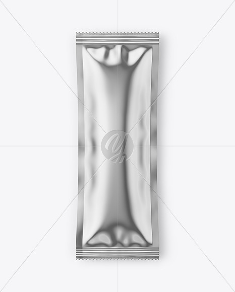Glossy Metallic Sachet Mockup
