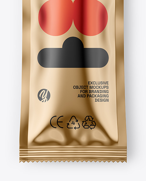 Glossy Metallic Sachet Mockup