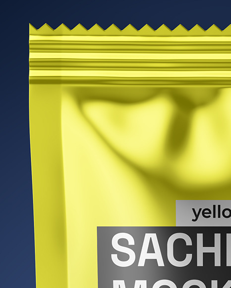 Glossy Metallic Sachet Mockup