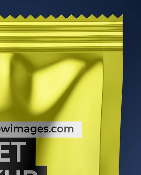 Glossy Metallic Sachet Mockup