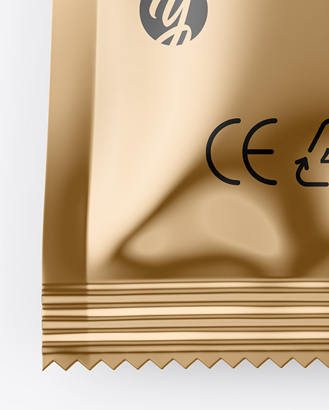 Glossy Metallic Sachet Mockup