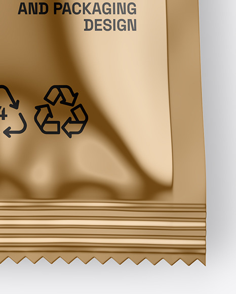 Glossy Metallic Sachet Mockup