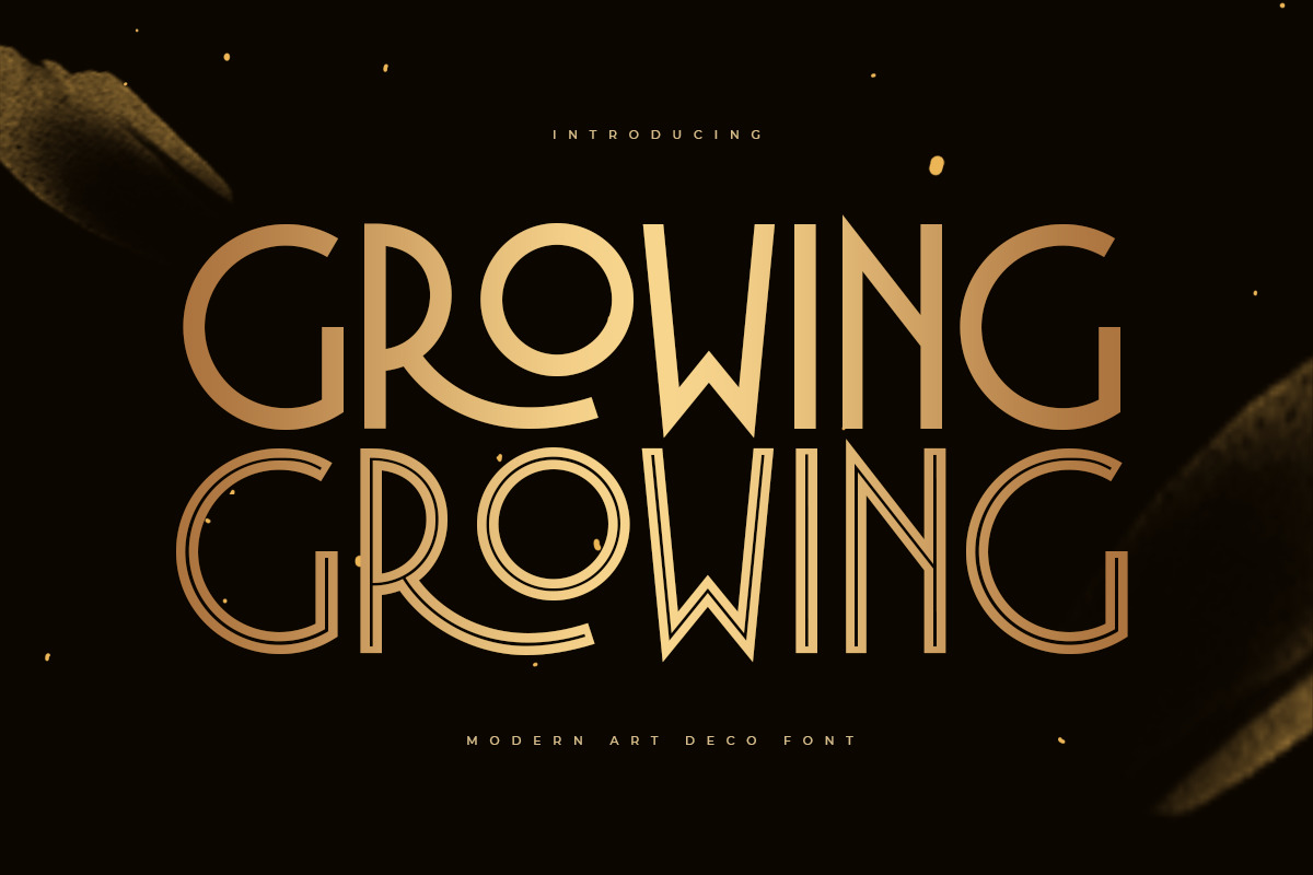 Growing - Luxury Modern Art Deco Font Growing - Luxury Modern Art Deco Font