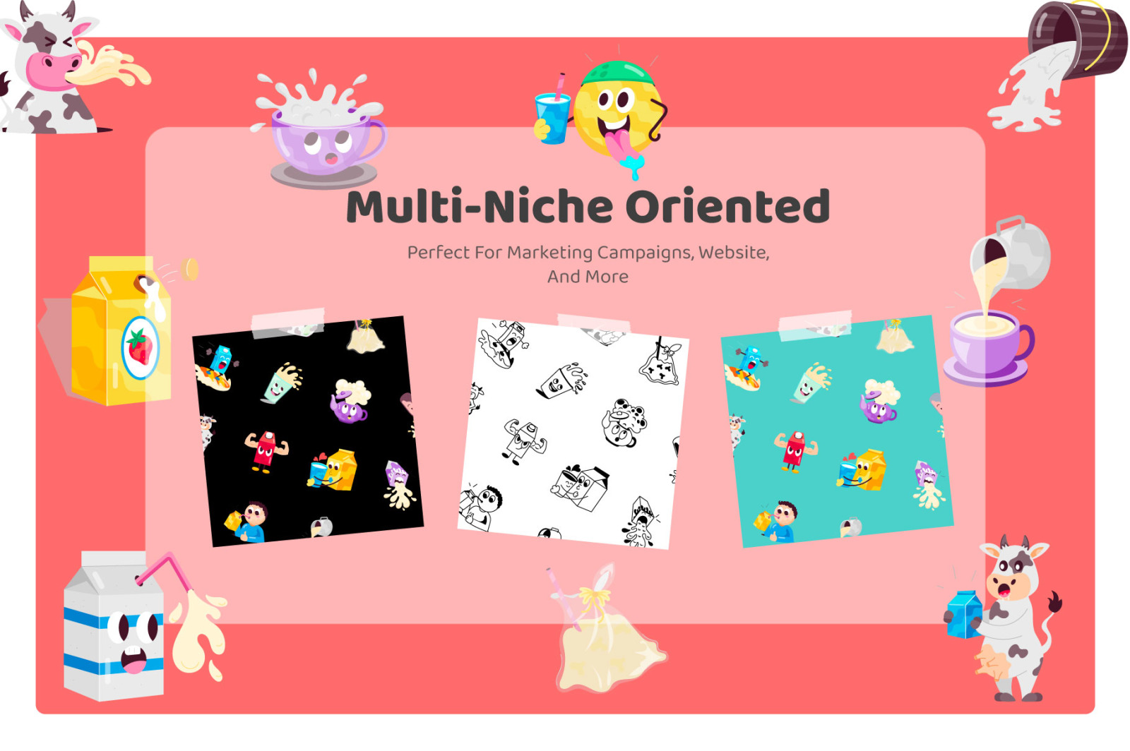 Milk Cartoon Stickers Milk Cartoon Stickers