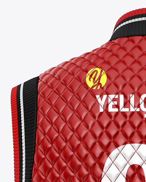 Glossy Quilted Vest Mockup - Back View