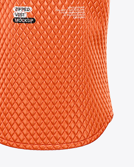 Glossy Quilted Vest Mockup - Back View