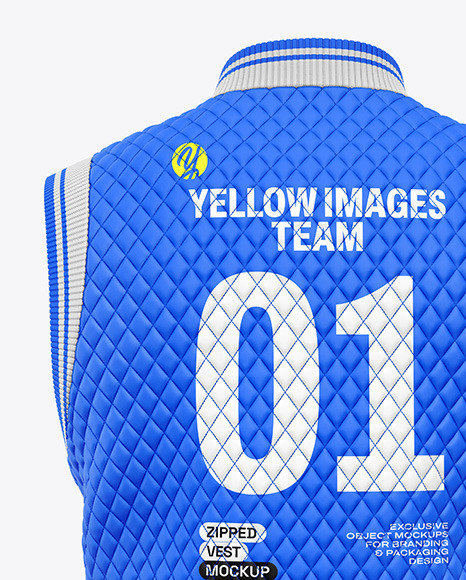 Matte Quilted Vest Mockup - Back View