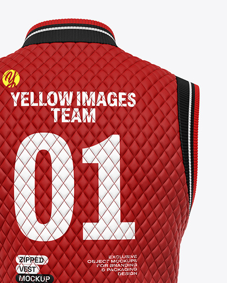 Matte Quilted Vest Mockup - Back View