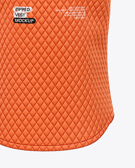 Matte Quilted Vest Mockup - Back View