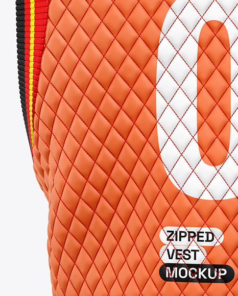 Matte Quilted Vest Mockup - Back View