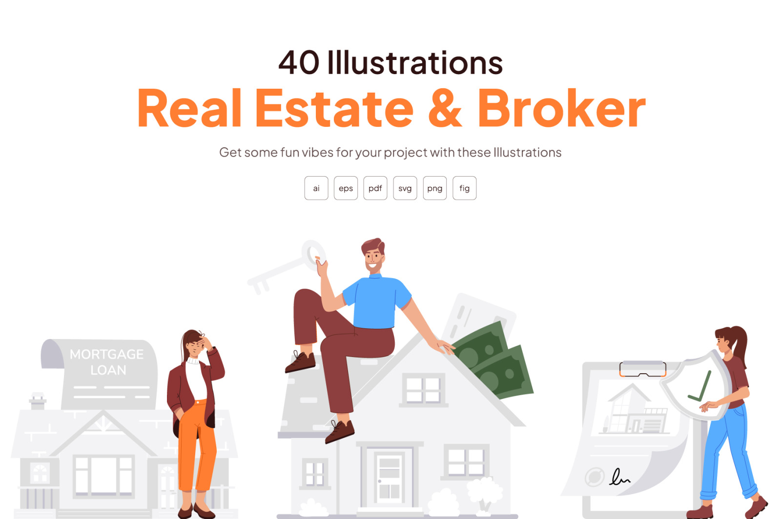 Real Estate and Broker Illustrations Real Estate and Broker Illustrations