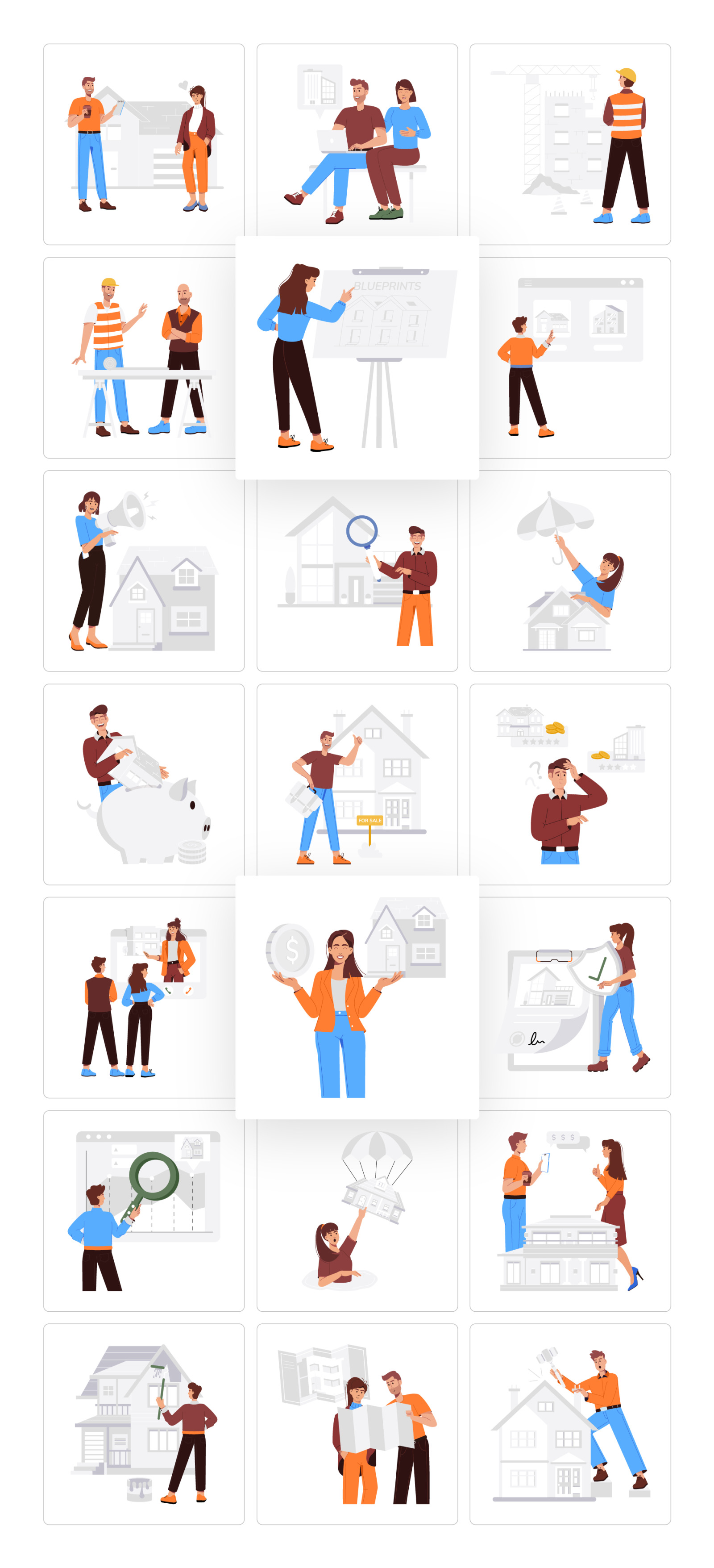 Real Estate and Broker Illustrations Real Estate and Broker Illustrations