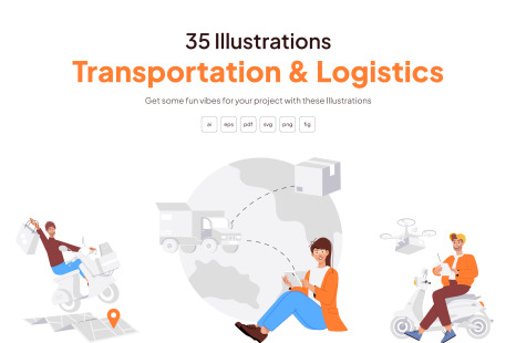 Transportation and Logistics Illustrations - Design