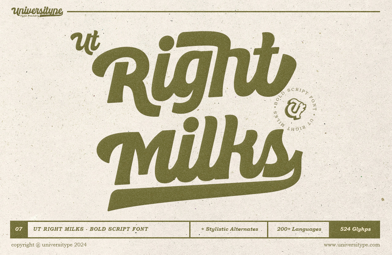 UT Right Milks - A Bold Script Font UT Right Milks - A Bold Script Font