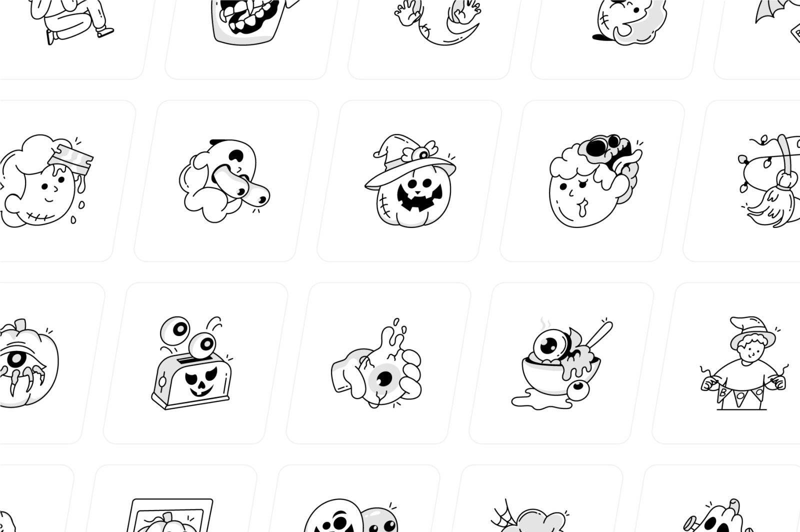 Halloween Doodles Icons Set Halloween Doodles Icons Set