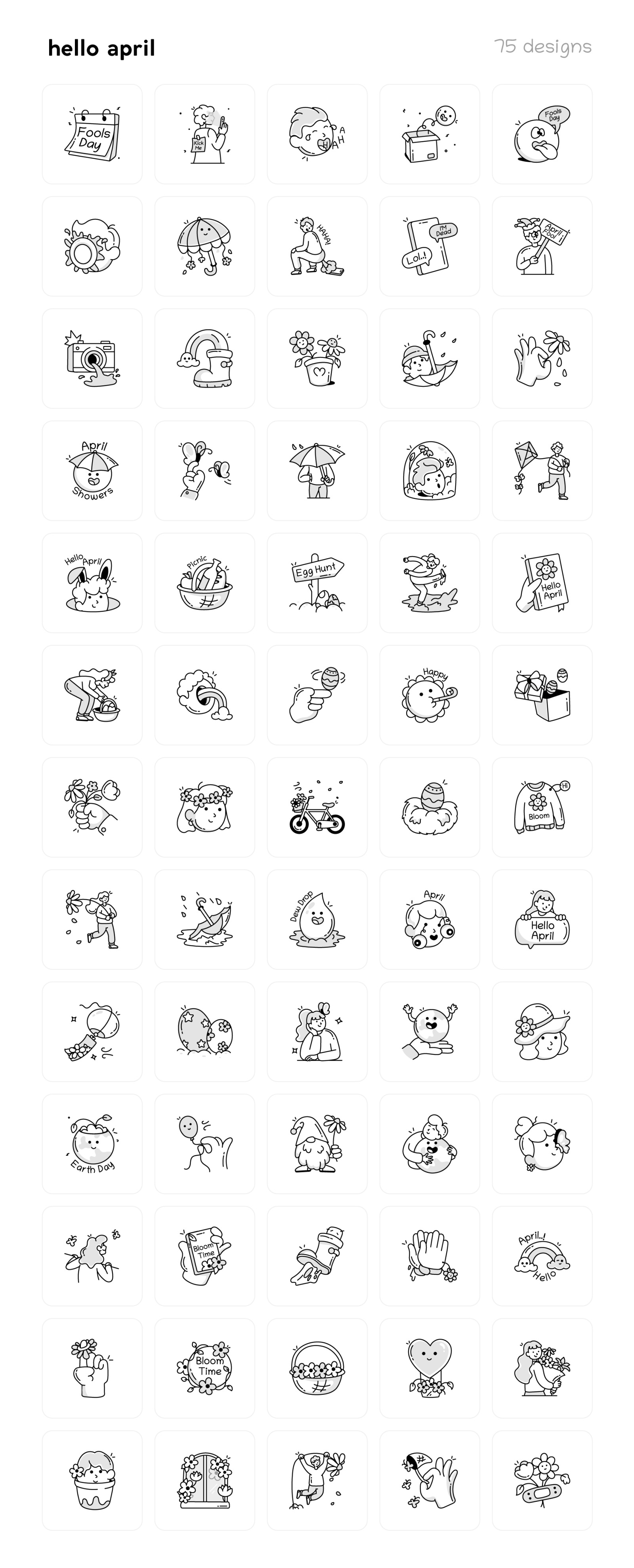 April Doodles Icons Collection